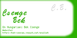 csenge bek business card